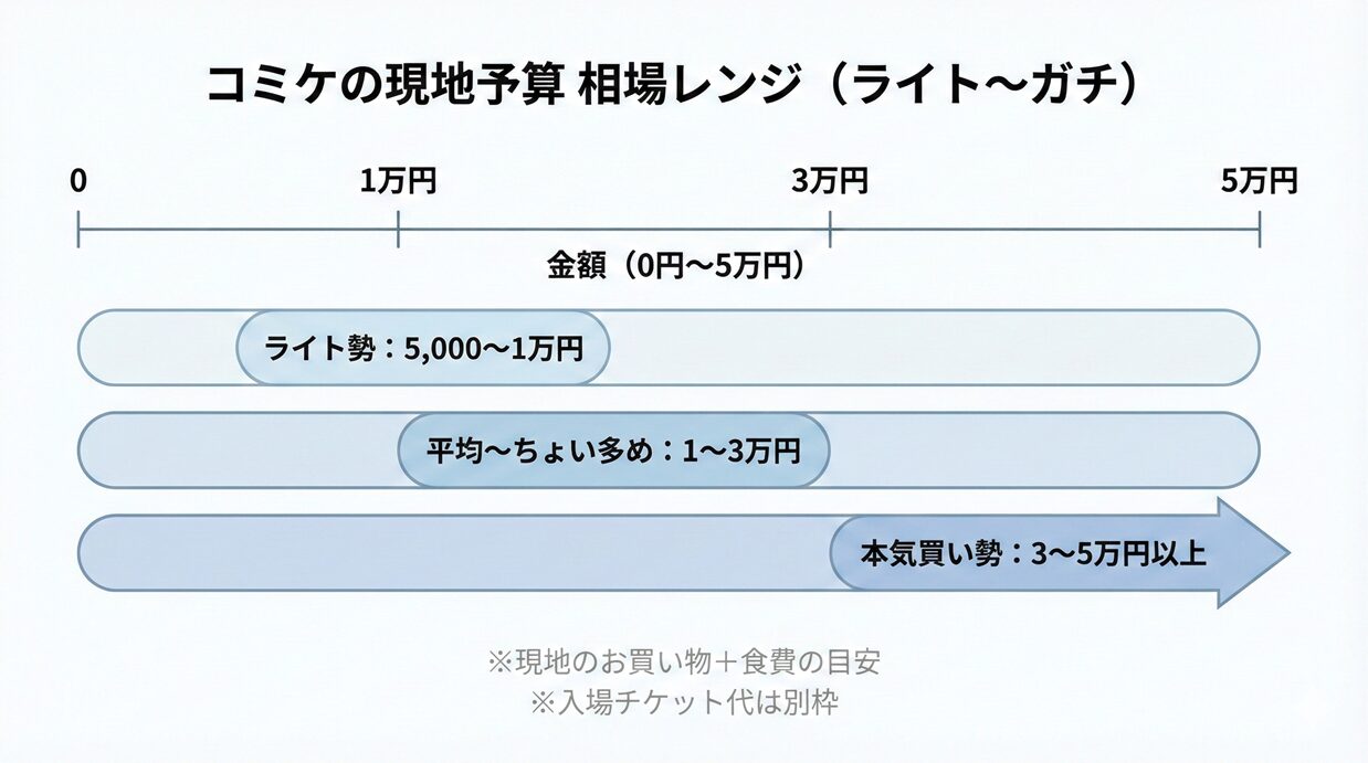 コミケの現地予算 相場レンジ