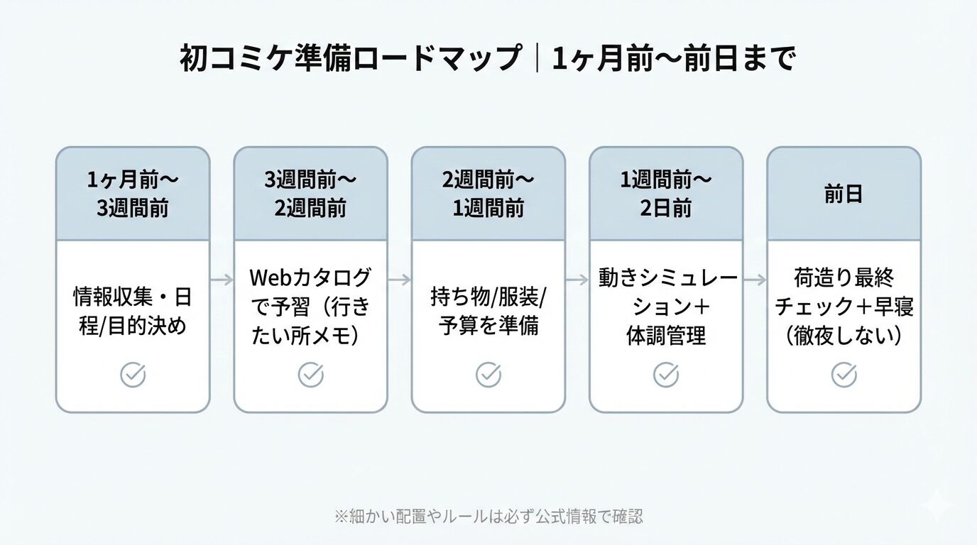 初コミケ準備ロードマップ|1ヶ月前〜前日まで