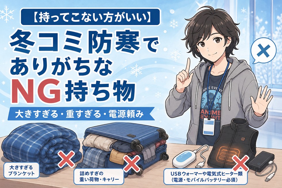【持ってこない方がいい】冬コミ防寒でありがちなNG持ち物