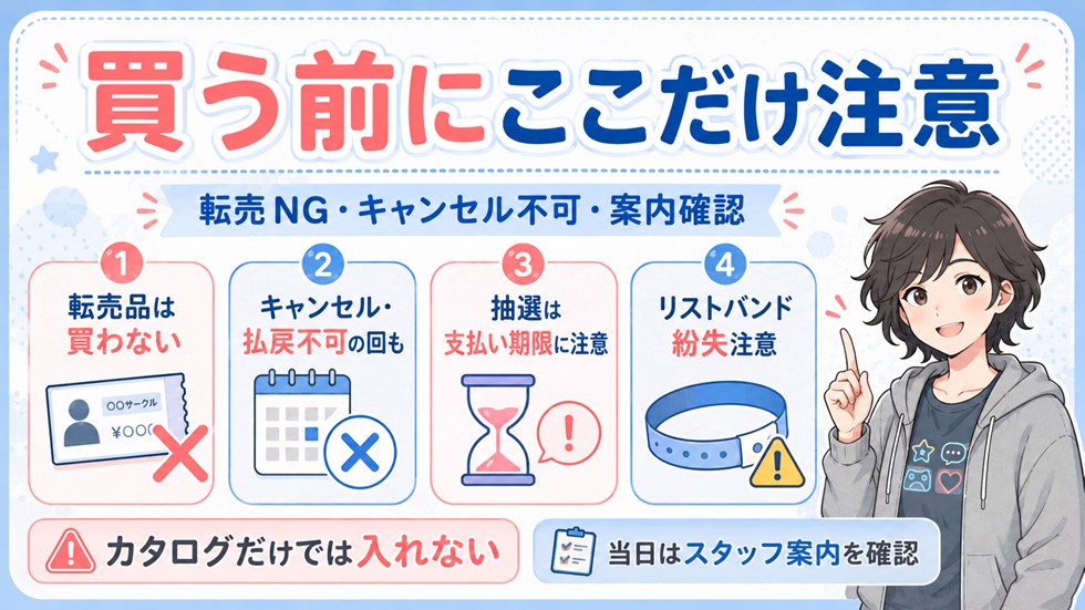 買う前にここだけ注意：転売NG・キャンセル不可・当日はスタッフさんの案内を確認