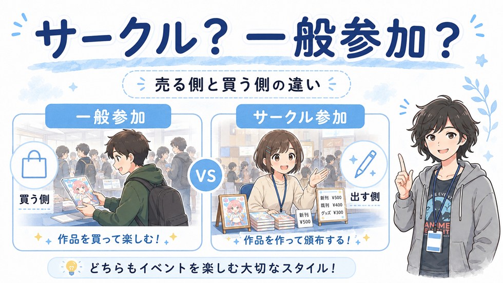 「サークル」と「一般参加」ってなにが違うの？