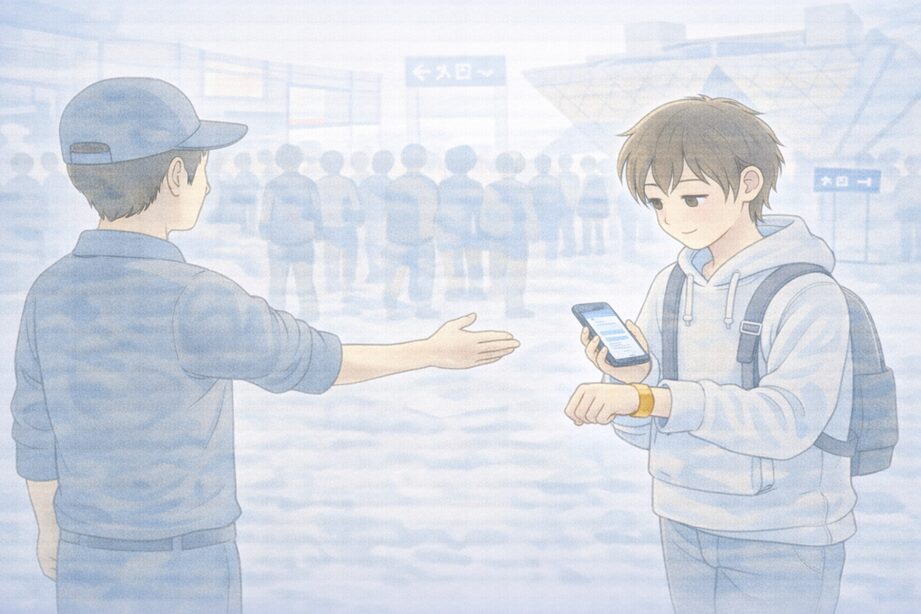 コミケのリストバンド（or チケット）の確認