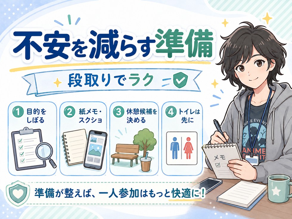 不安を減らす準備｜一人参加は「段取り」でラクになる