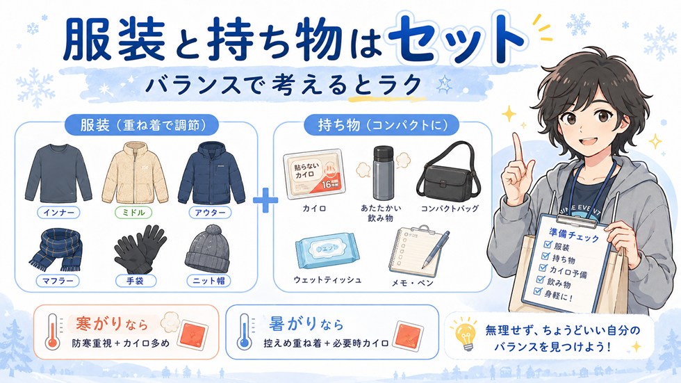 服装と持ち物はセットで考えるとラク