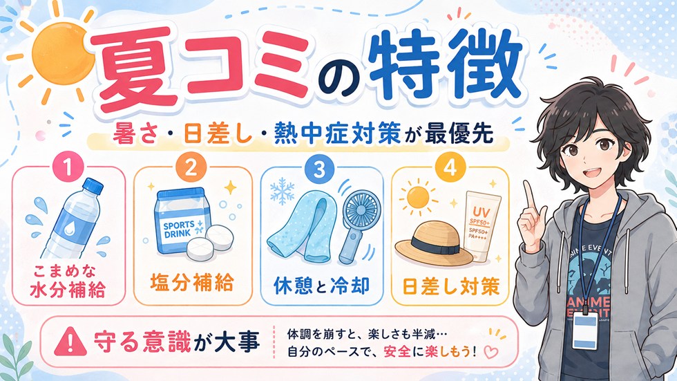 夏コミの特徴：暑さ・日差し・熱中症対策が最優先