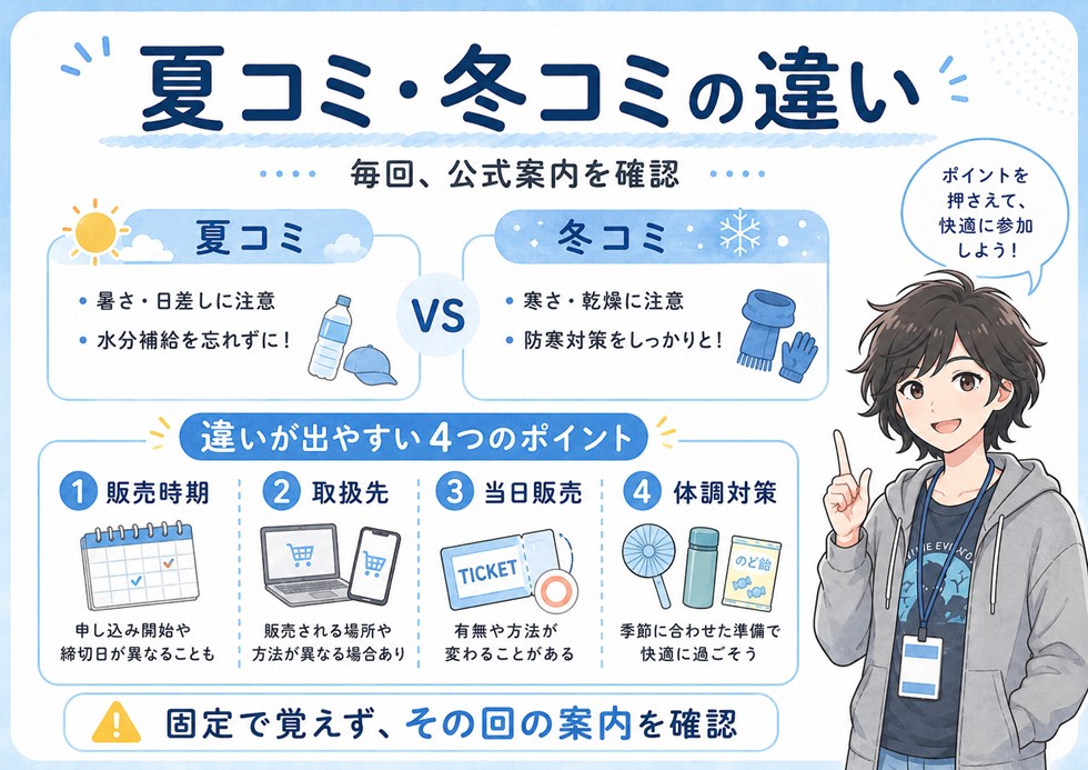 夏コミと冬コミで違いが出やすいポイント