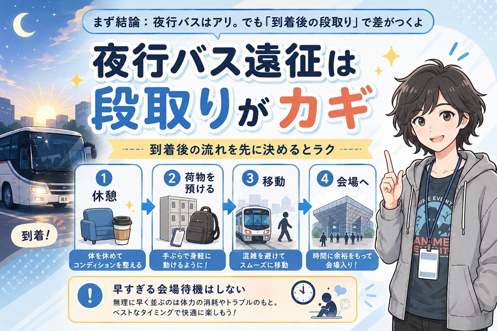 夜行バスはアリ。でも「到着後の段取り」で差がつくよ