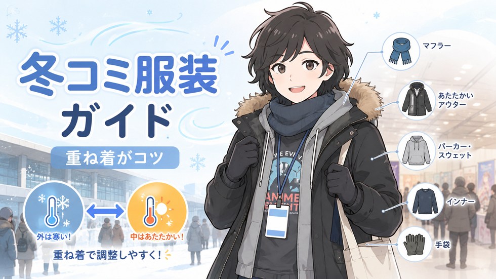 冬コミの服装完全ガイド｜寒さ＆風に負けないレイヤー術