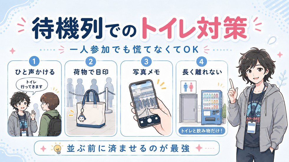 待機列でのトイレ対策｜一人参加＆複数人参加