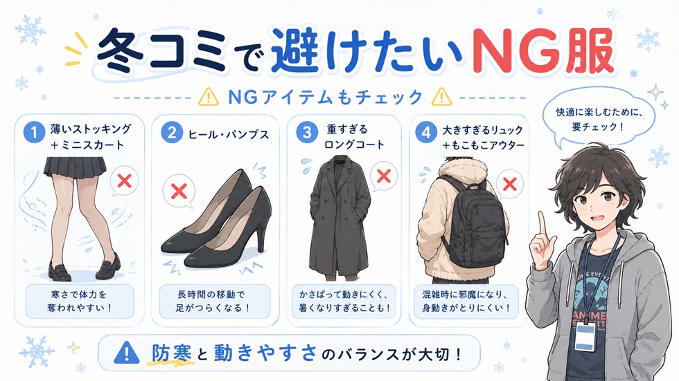 冬コミで避けたいNG服・NGアイテム
