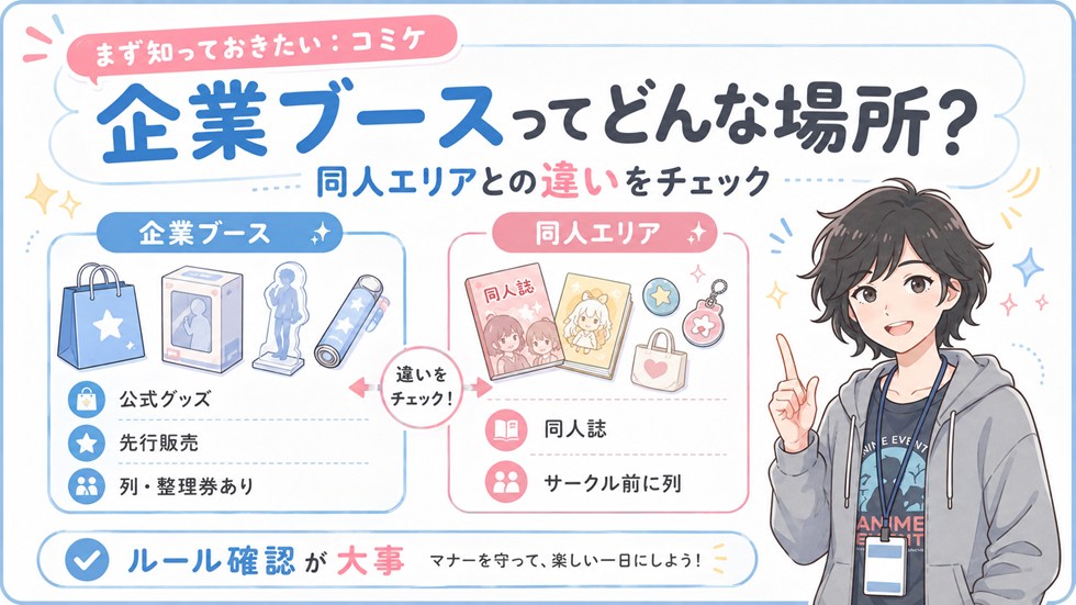 コミケ企業ブースってどんな場所?同人エリアとの違い