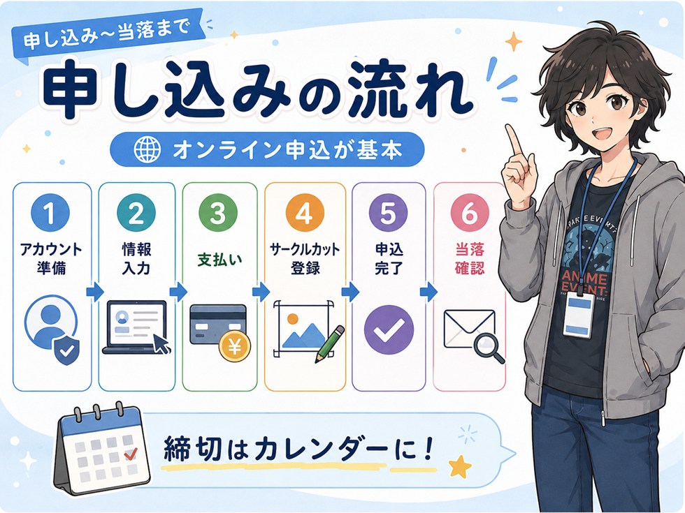 申し込み（オンラインが基本）〜当落まで：何を入力して何を出すの？