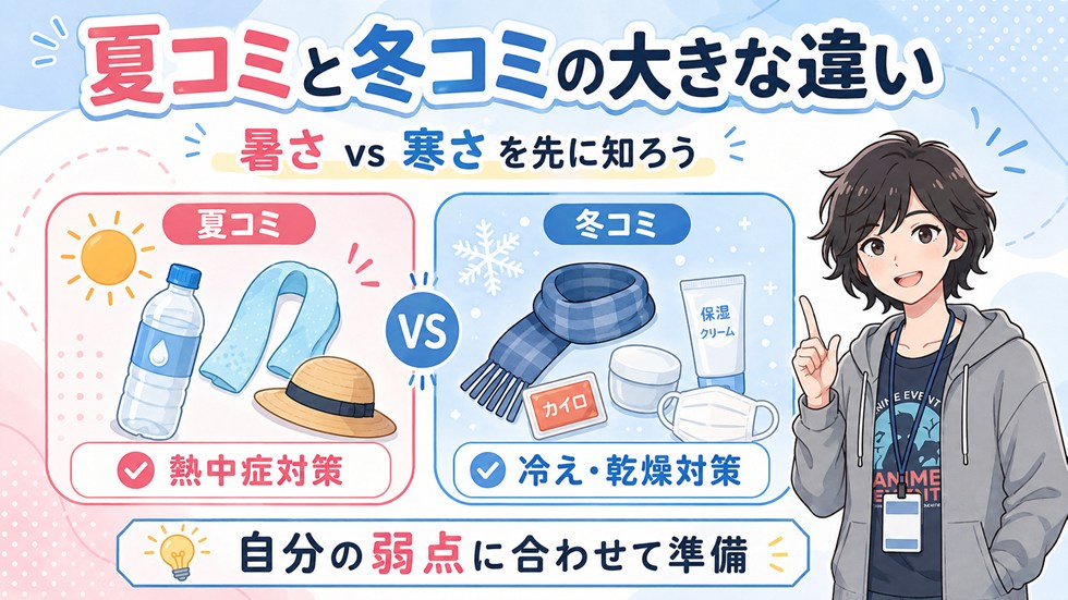 いちばん大きい違いは「暑さ（熱中症）vs 寒さ（冷え・乾燥）」
