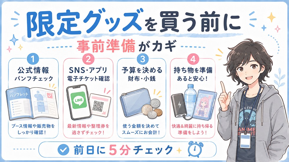 事前準備:限定グッズを買う前にやること(情報収集・予算・持ち物)