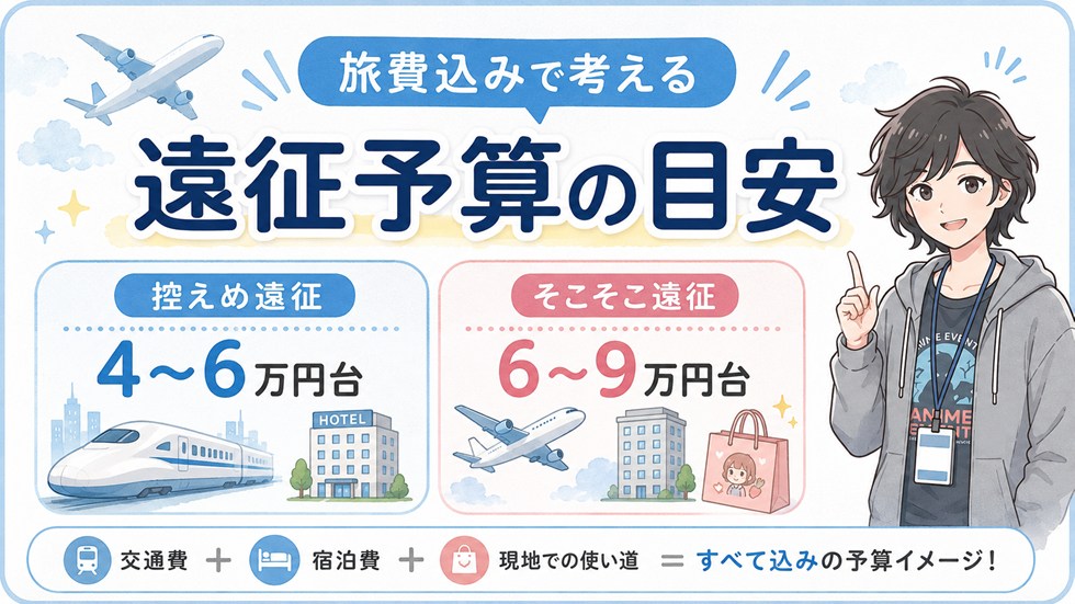 地方からの遠征勢はどれくらい見ておく？｜旅費込みモデルケース