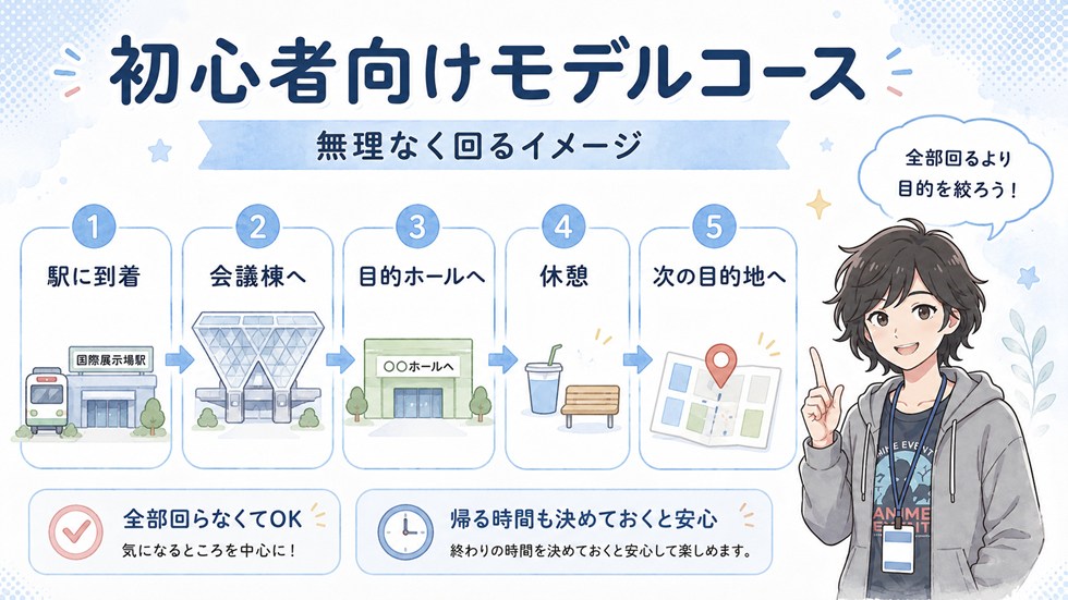 ざっくりモデルコース｜初心者さんの動き方イメージ