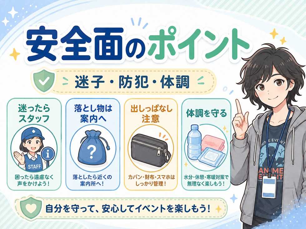 安全面のポイント｜「迷子」「防犯」「体調」をセットで守ろう
