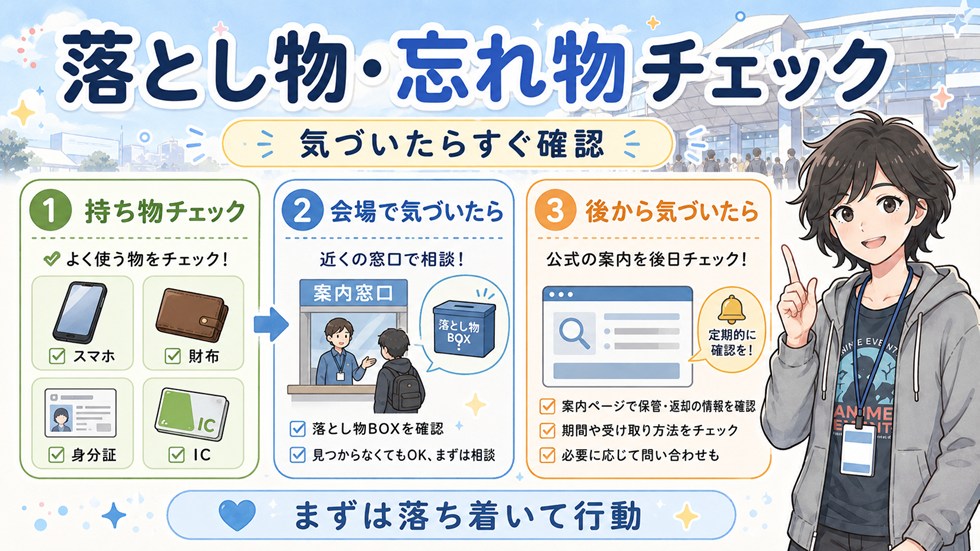 落とし物・忘れ物チェック：コミケ後にやる“現実的な”手順