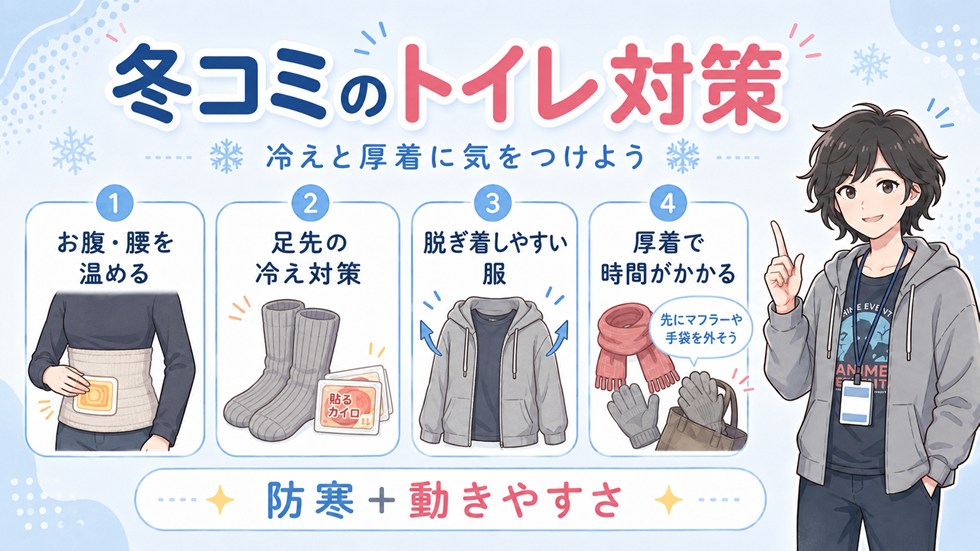 冬コミならではのトイレ事情（寒さ・厚着・冷え）