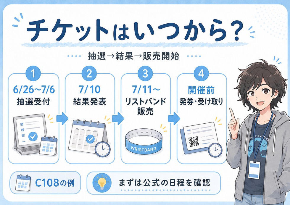コミケのチケットはいつから？
