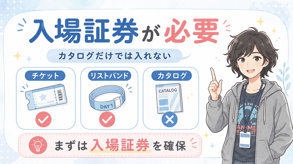 コミケは「入場証券」がないと入れないです