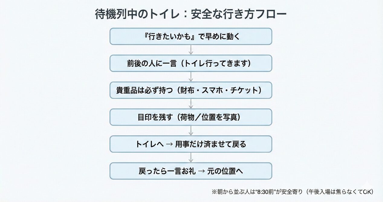 コミケの待機列中のトイレ対策