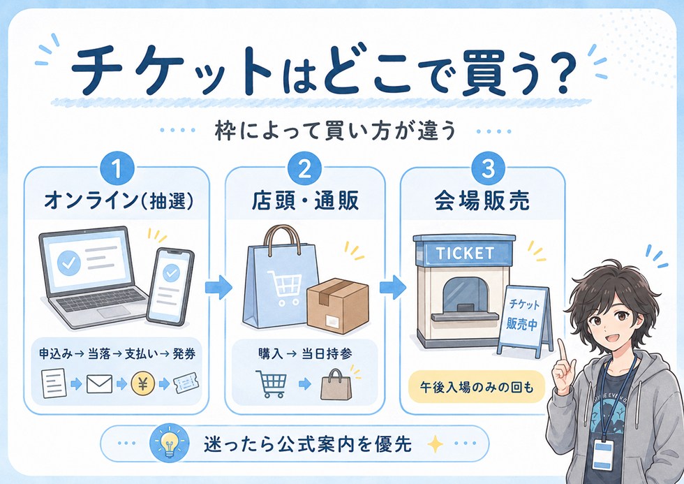 コミケのチケットはどこで買う？