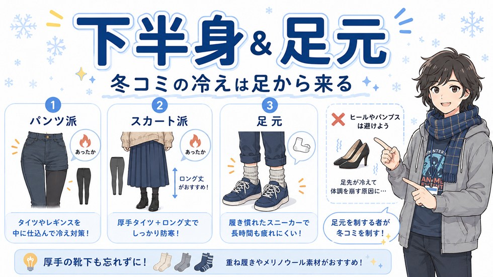 下半身＆足元：冬コミの冷えは足から来る