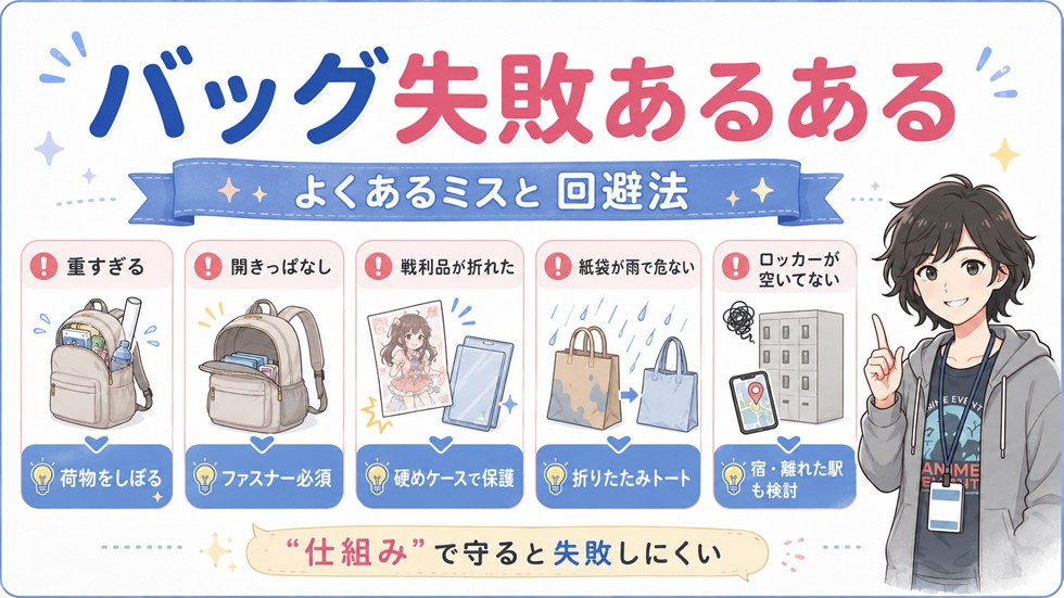 コミケでありがちな“バッグ失敗”あるあると回避法