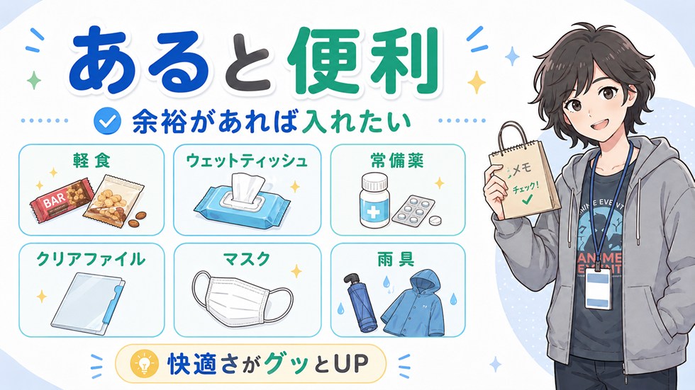 【あると便利】余裕があれば入れておきたいもの