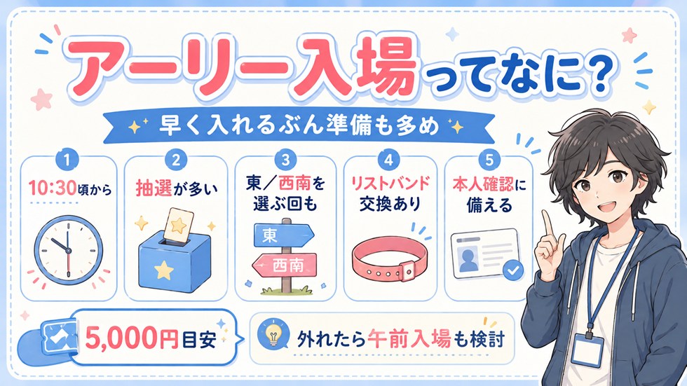 アーリー入場ってなに？早く入れるぶん準備も多め