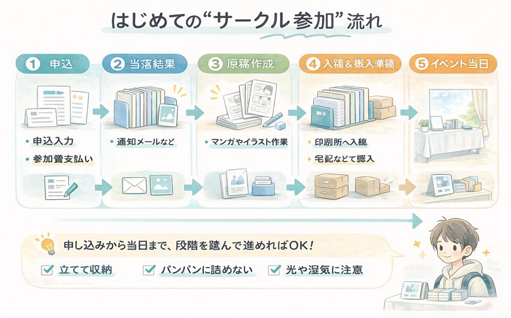 サークル参加は『申込→準備→当日運営』の3段階