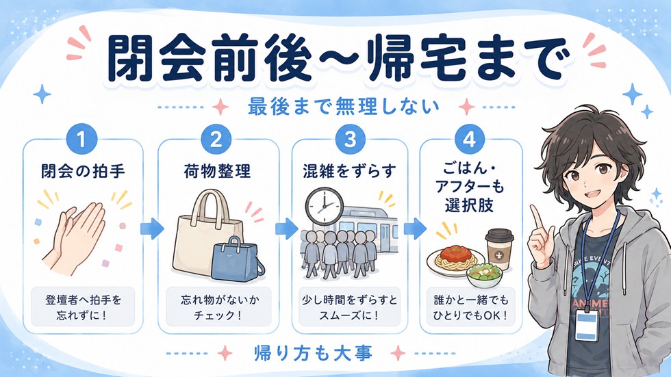 閉会前後〜帰宅までの流れ
