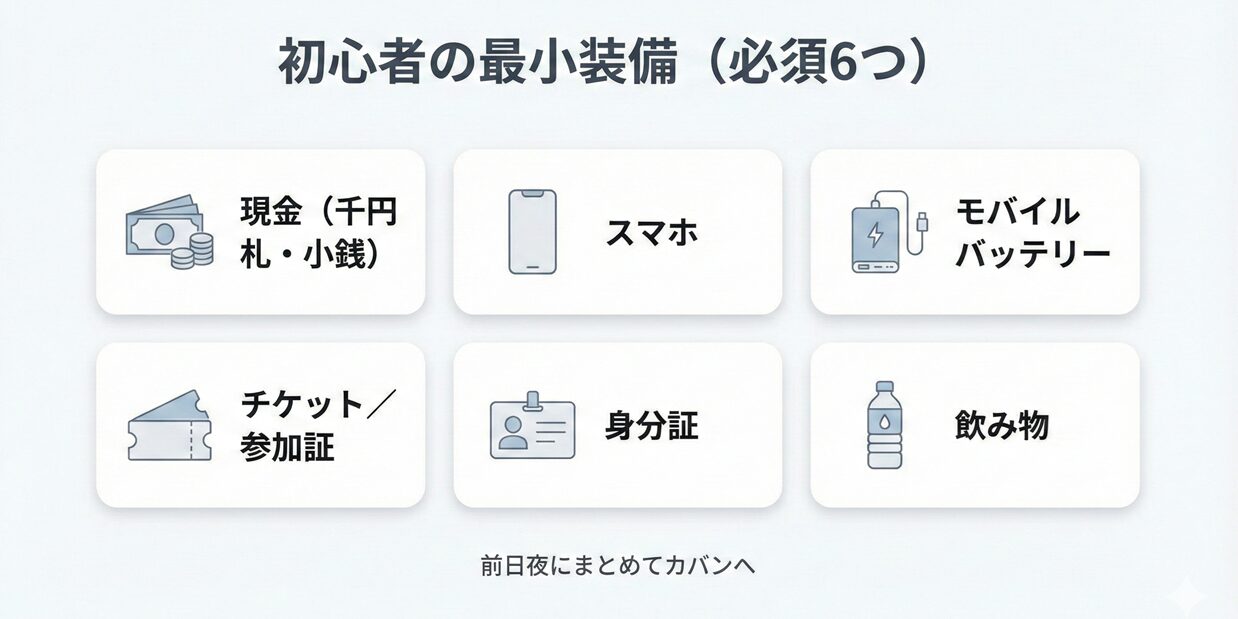 コミケ初心者の最小装備（必須6つ）