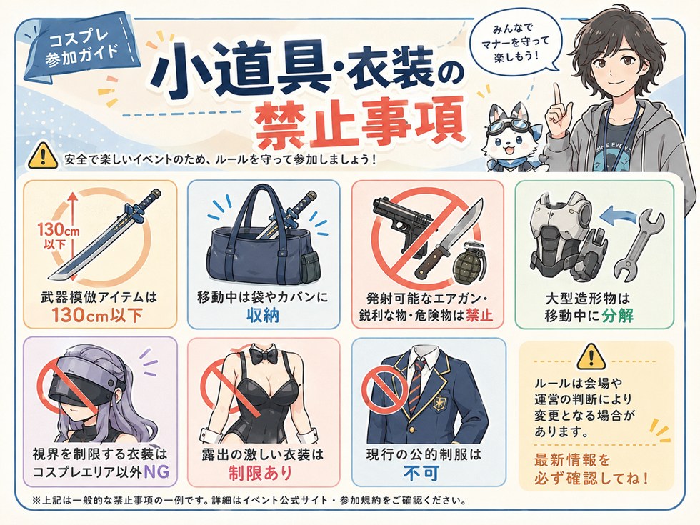 小道具・衣装の禁止事項