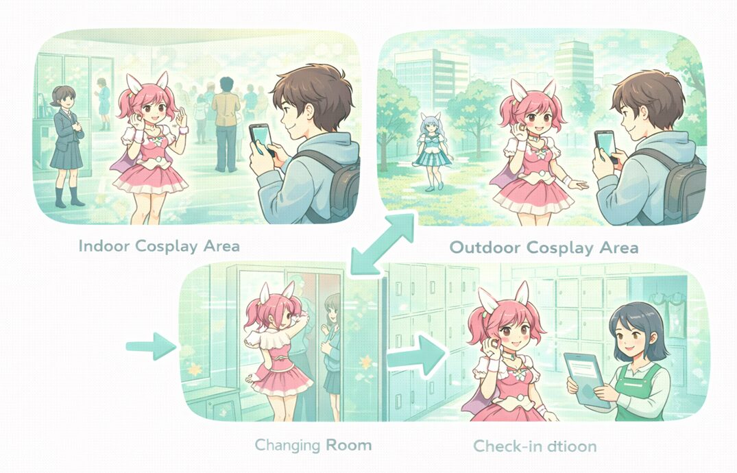 コスプレエリアはどこ？