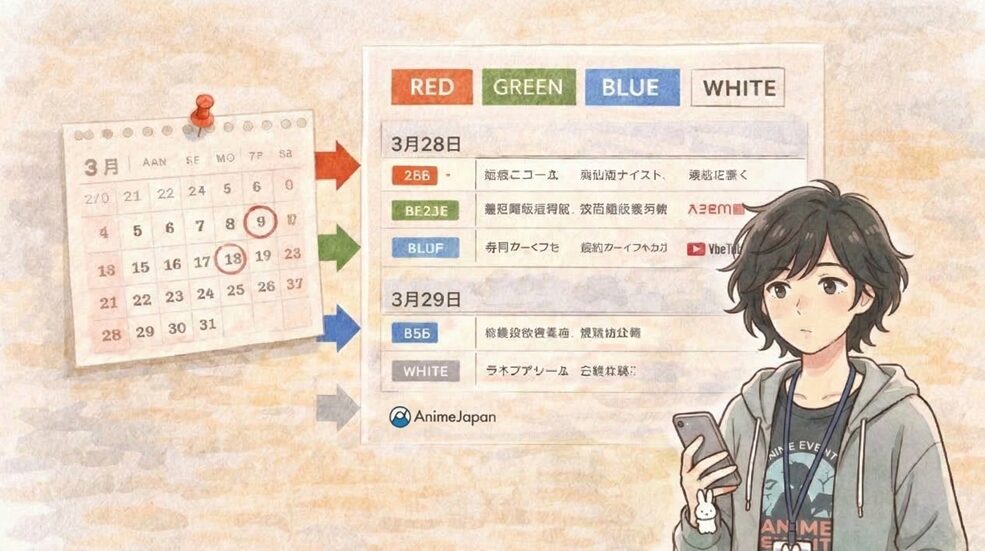 アニメジャパンのタイムテーブルの見方