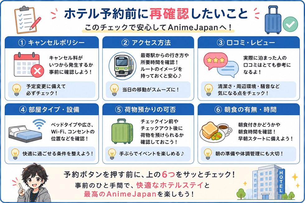 ホテル予約前に再確認したいこと
