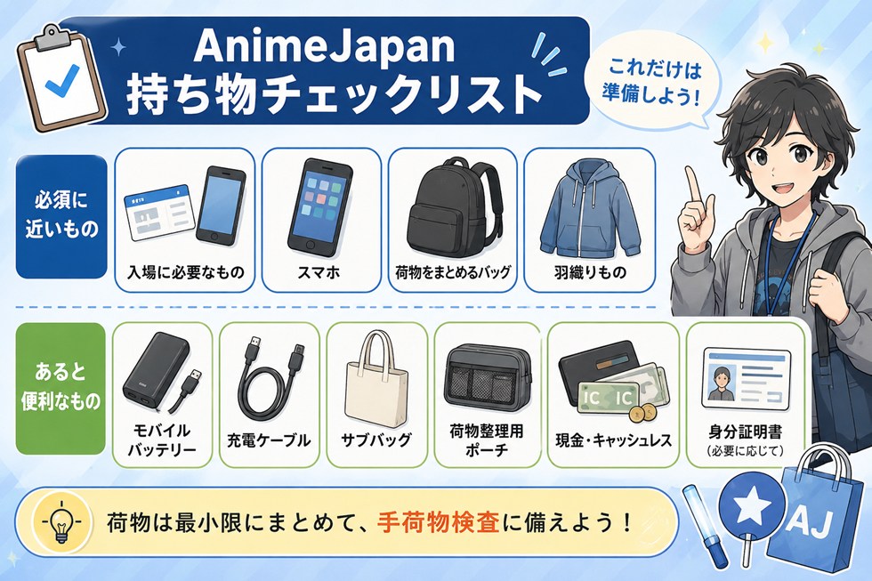 AnimeJapanの持ち物チェックリスト