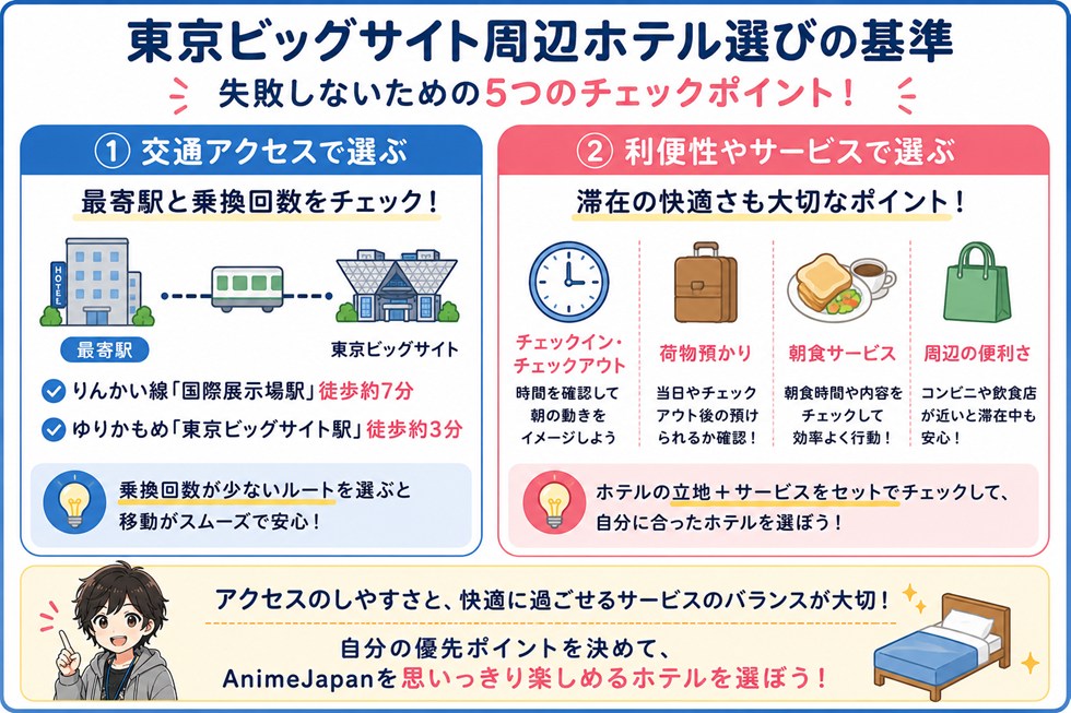 東京ビッグサイト周辺ホテル選びの基準