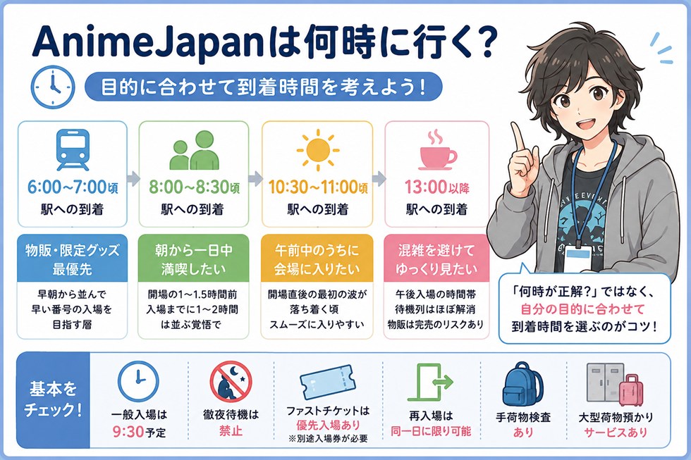 AnimeJapanは何時に行く？まず考え方を整理