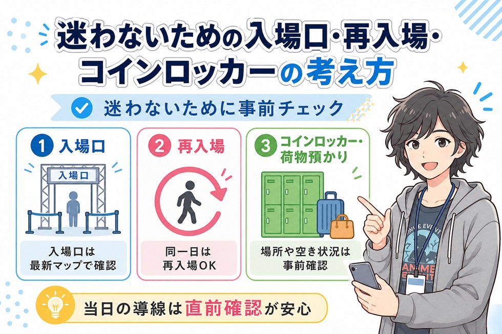 迷わないための入場口・再入場・コインロッカーの考え方
