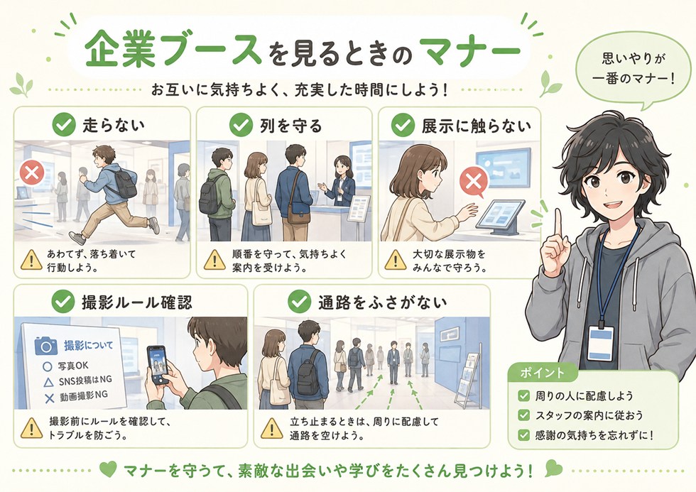 企業ブースを見るときのマナー