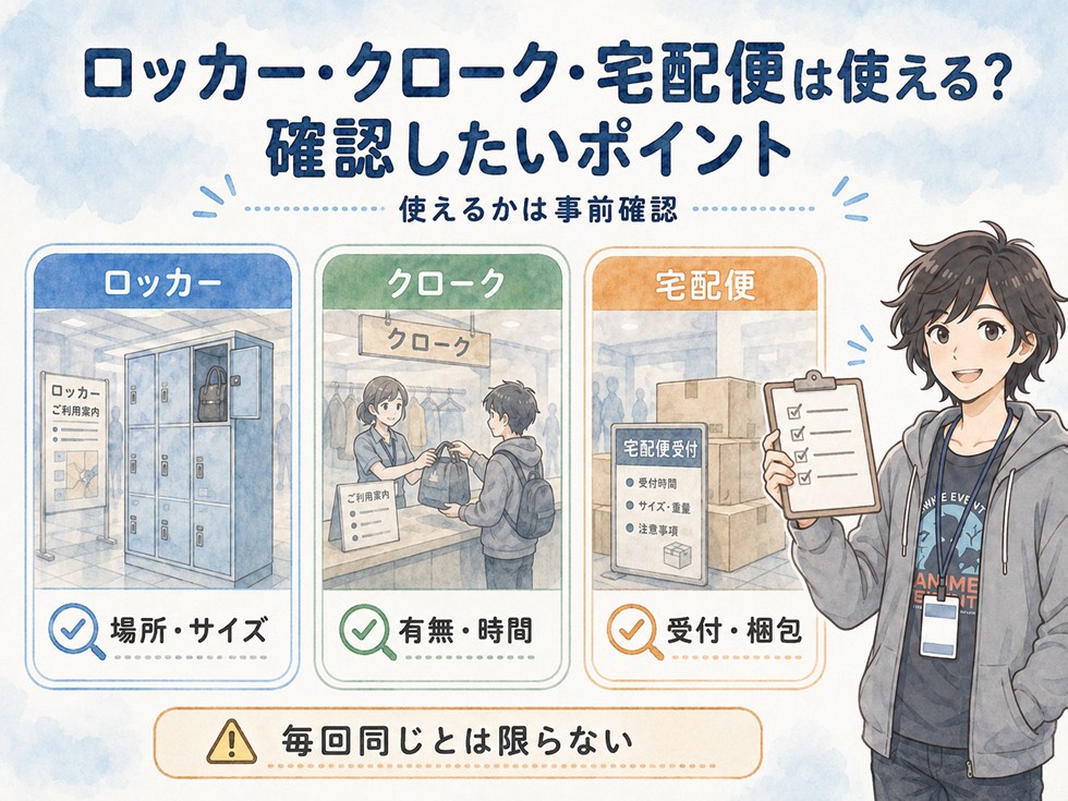 ロッカー・クローク・宅配便は使える？確認したいポイント
