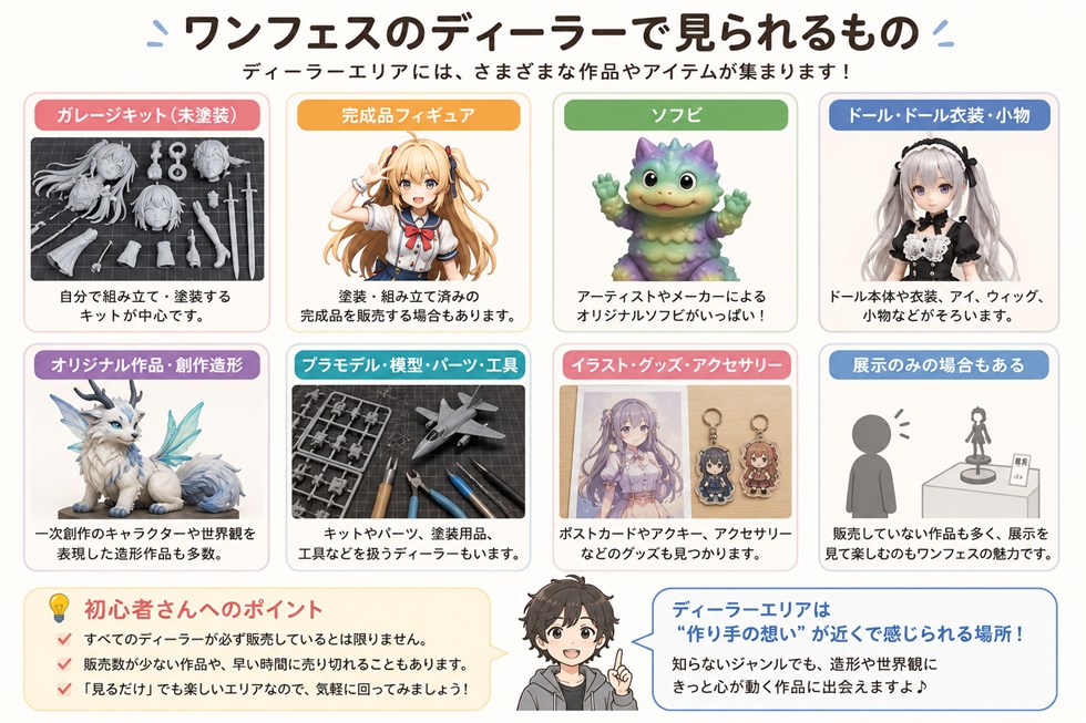 ワンフェスのディーラーで見られるもの