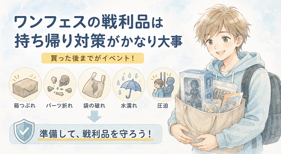 ワンフェスの戦利品は持ち帰り対策がかなり大事