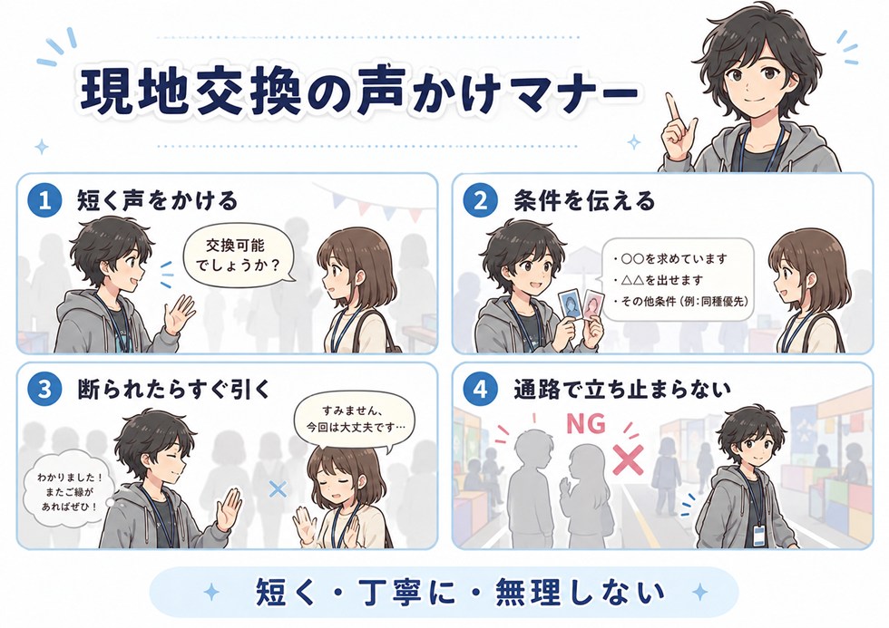 現地交換の声かけマナー