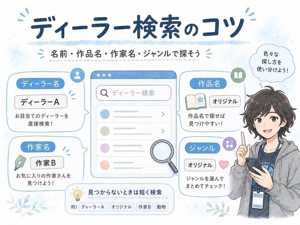 ワンフェスのディーラー検索の使い方