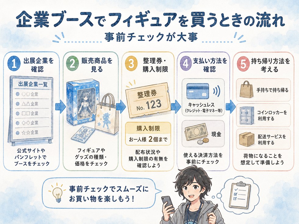 企業ブースでフィギュアを買うときの流れ