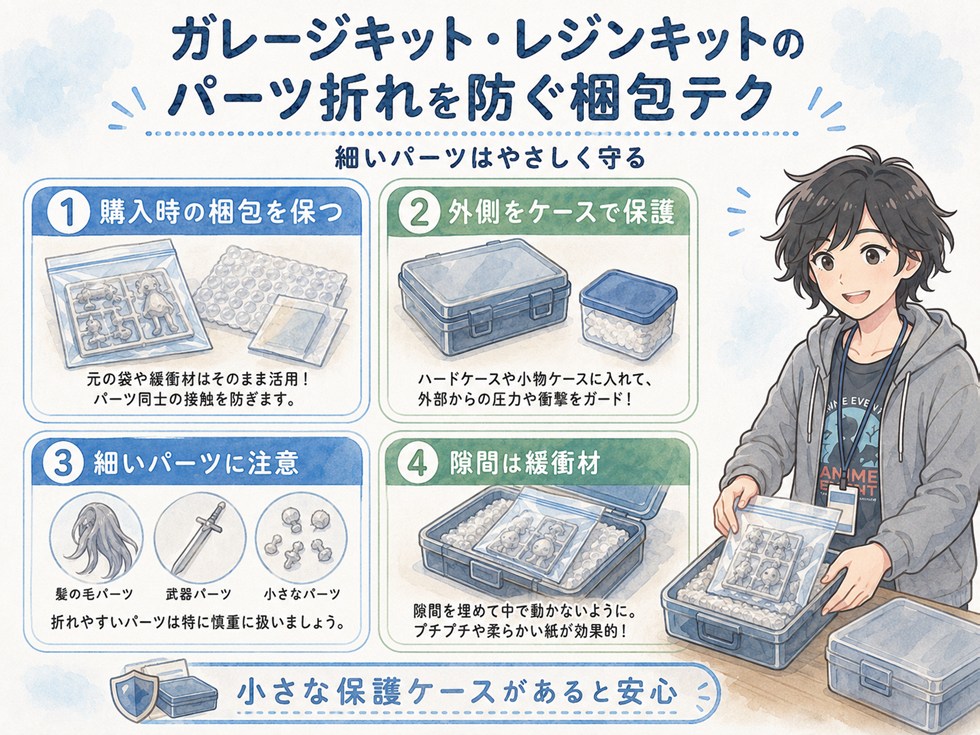 ガレージキット・レジンキットのパーツ折れを防ぐ梱包テク